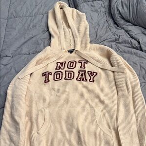 Torrid Cream Hoodie with Maroon Embroidery